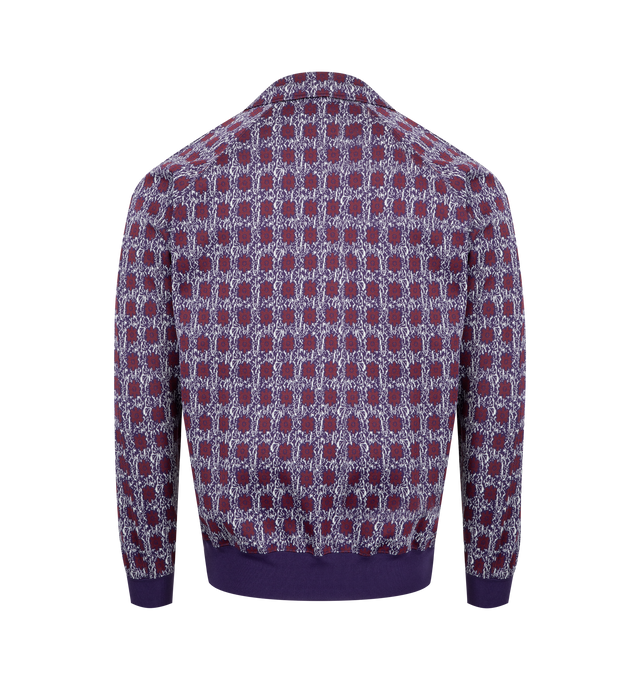 Image 2 of 3 - PURPLE - NEEDLES Poly Jacquard Track Jacket featuring smooth poly jacquard, a relaxed silhouette, zip closure, the iconic butterfly logo and zipped pockets. 100% polyester. Made in Japan.