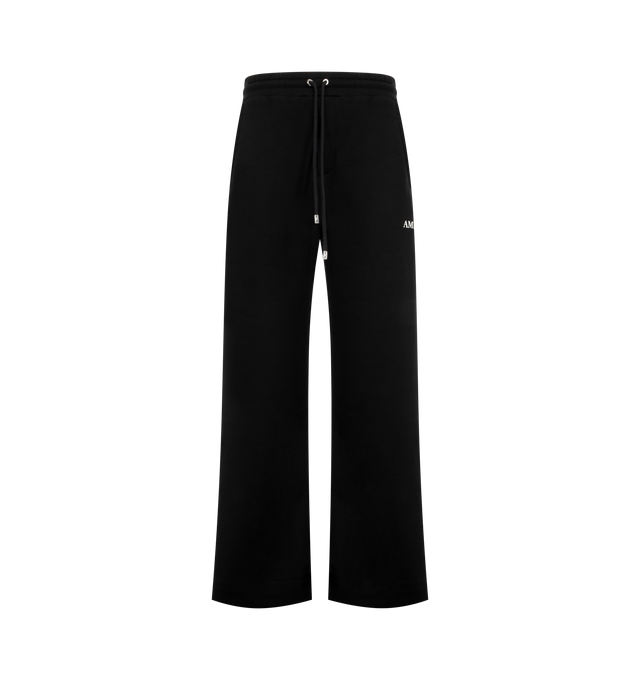 Image 1 of 3 - BLACK - Amiri Mens Relaxed Pull-On Sweatpants are crafted from cotton. Features a relaxed fit, elasticized pull-on waistband, side seam pockets, back pockets, and signature AMIRI logo. Main Material: 100% Cotton. Made in USA.