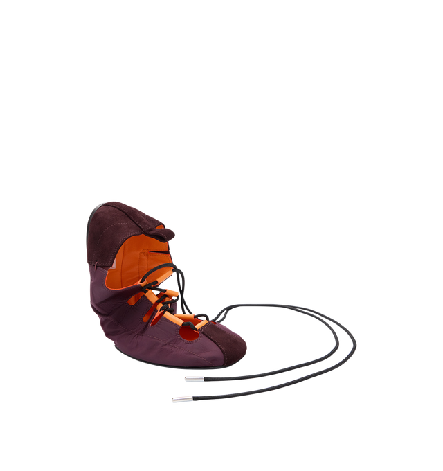 Image 2 of 2 - RED - Alaa Womens Lace-Up Flats are crafted from lamb leather. Features a flat silhouette, pointed toe, lace-up design with ankle-wrap laces, low-profile sole, and cutout upper construction. Main Material: Leather. Made in Italy.