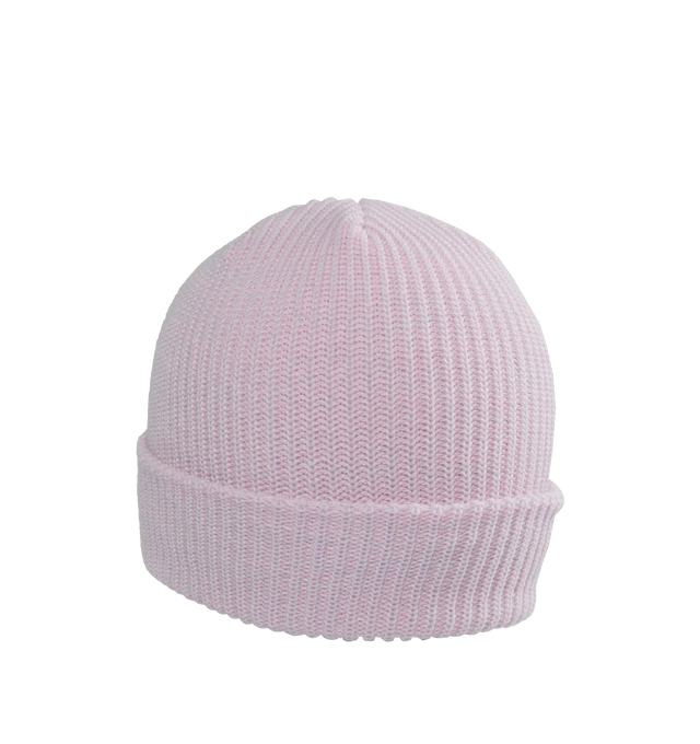 Image 2 of 2 - PINK - NOAH Marled Logo Beanie featuring roll up brim and embroidered logo at the front. 100% acrylic.  