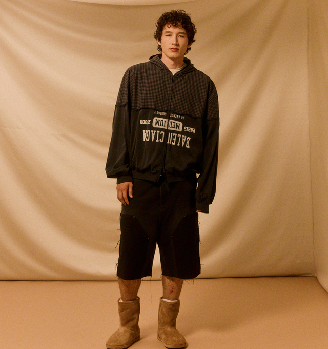 Image 2 of 5 - BROWN - BALENCIAGA Alaska Soft Bootie featuring split calfskin, wool and synthetic material, round toe, Balenciaga logo debossed on the back and tone-on-tone sole. Upper: calfskin, wool, polyester, acrylic. Sole: TPU, bio-based TPU. Insole: wool, polyester, acrylic. Made in Italy.