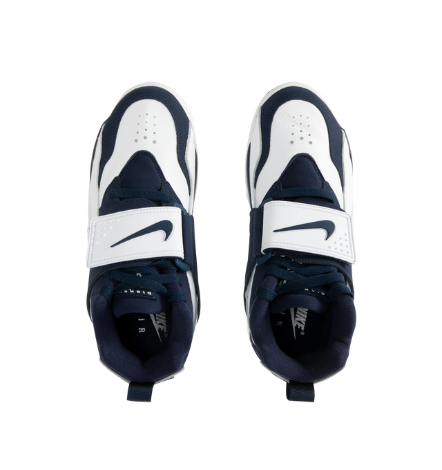 Image 5 of 5 - NAVY - NIKE Air Diamond Turf Sneaker featuring Air units in the heel and forefoot, durable leather, a midfoot strap for a secure fit, leather upper with mesh panels and rubber outsole.