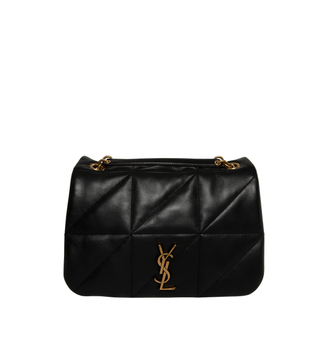 Image 1 of 4 - BLACK - Saint Laurent Medium Jamie 4.3 bag crafted from soft nappa lambskin leather decorated with carre rive gauche quilted top-stitching. This lightweight, compact bag features an adjustable sliding strap for bespoke carry options, organic cotton lining, bronze-toned hardware and flap closure. Measures 11.4" inches wide x 8.3 inches high x 23.5 inches deep with 1119.7 inch strap drop. Made in Italy.