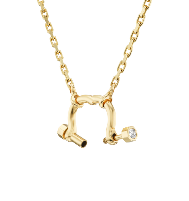 Image 3 of 3 - GOLD - UNIFORM OBJECT System Necklace featuring 23G of 18K yellow gold and 21G 18K yellow gold chain with 0.7 TCW 4.5MM round diamonds. Handmade in New York City. Hirshleifers offers a range of initial pieces from this collection in-store. For personal consultation and detailed information about jewelry, please contact our dedicated stylist team at personalshopping@hirshleifers.com. This item may be restricted for online purchase to international clients. For assistance purchasing this item p