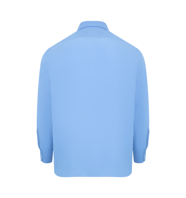 Image 2 of 2 - BLUE - TOM FORD Charmeause Fluid Shirt featuringa regular fit, concealed front button closure, button cuffs and classic collar. 100% silk. Made in Italy.