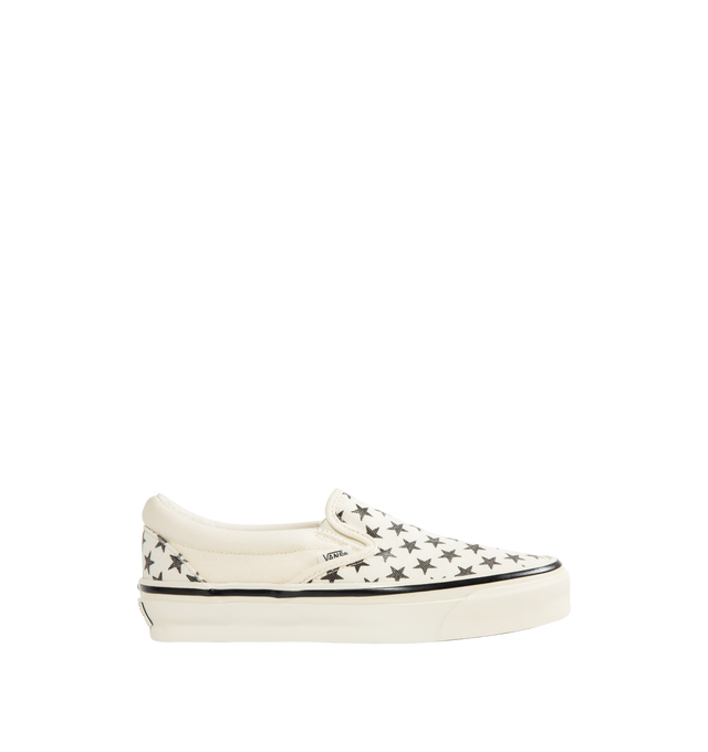 Image 1 of 5 - WHITE - VANS LX Classic Slip On 98 Sneaker featuring padded collar, elastic side panels for easy slip-on and off, higher sidewall with greased finish, foxing tape, Sola Foam ADC insole, signature waffle outsole pattern and vulcanized build.