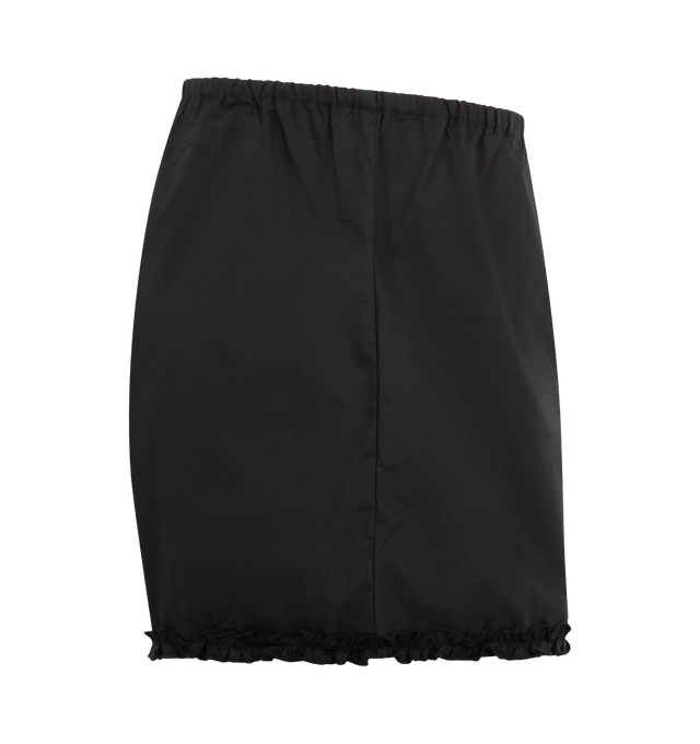 Image 6 of 6 - BLACK - DEIJI STUDIOS Yoke Set featuring relaxed babydoll top, straight neckline with button closure, gathered yoke seam, lettuce frill hem detail and fine, adjustable straps pairs back with an easy pull on short featuring double button detailing, elastic waistband and baby lock lettuce frill hem. 100% organic cotton poplin.