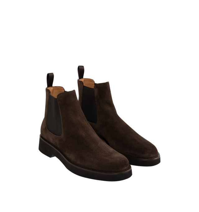 Image 2 of 4 - BROWN - CHURCH'S Monmouth L Boot featuring chelsea boot with contrast elasticated side insert, suede leather, cotton pull-tab to back and lightweight Eva sole with Church's & Co. logo on the bottom.