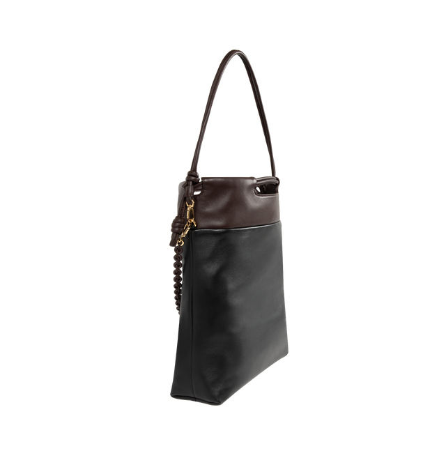 Image 3 of 4 - BLACK - LOEWE Flamenco Purse Tote in mellow nappa lambskin featuring shoulder, crossbody or hand carry, top handles, detachable and adjustable leather strap, detachable donut chain with an Anagram Pebble, magnetic closure, suede lining and embossed LOEWE logo. 38 cm x 29 cm x 9 cm. Made in Spain.