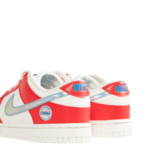 Image 3 of 5 - RED - Nike Women's Dunk Low WNBA 30th Sneaker featuring upper that softens and gains vintage character with wear, foam midsole, rubber outsole with classic pivot circles, padded collar and rubber outsole. Imported