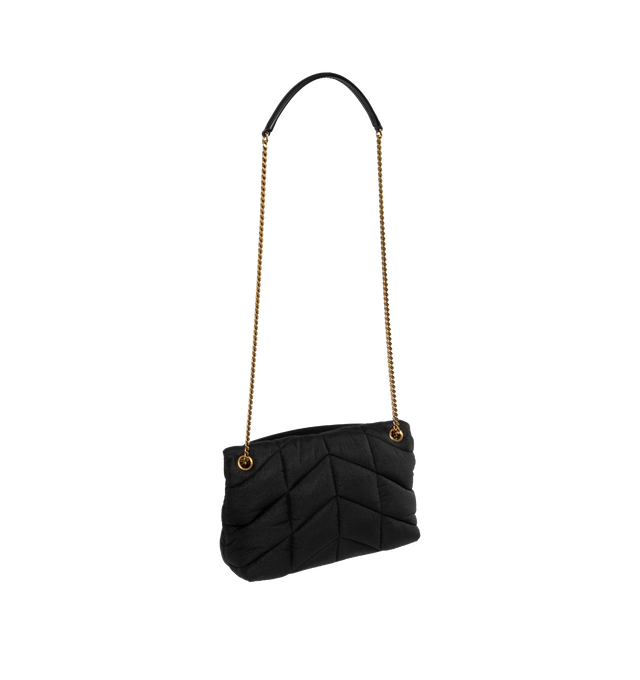 SMALL PUFFER IN QUILTED NYLON AND LEATHER