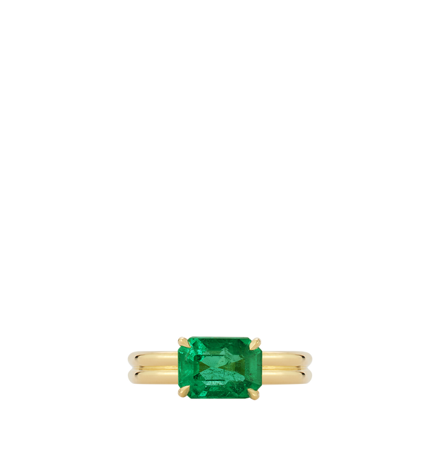 Image 2 of 3 - GOLD - JEMMA WYNNE FORME Emerald Pinky Ring featuring 18k Yellow Gold and Emerald - 1.4cts. Hirshleifers offers a range of pieces from this collection in-store. For personal consultation and detailed information about jewelry, please contact our dedicated stylist team at personalshopping@hirshleifers.com.This item may be restricted for online purchase to international clients. For assistance purchasing this item please contact our dedicated stylist team at personalshopping@hirshleifers.com.
