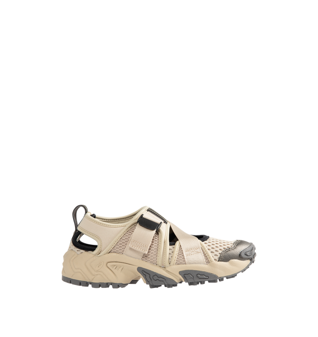 Image 1 of 5 - NEUTRAL - ASICS Mens Sneakers feature a breathable mesh and textile upper with GEL cushioning technology for enhanced comfort. Designed with a belt-style closure, heel pull tab, and durable rubber outsole. Upper: Mesh and Textile; Midsole: GEL Cushioning; Outsole: Rubber. Made in Vietnam.