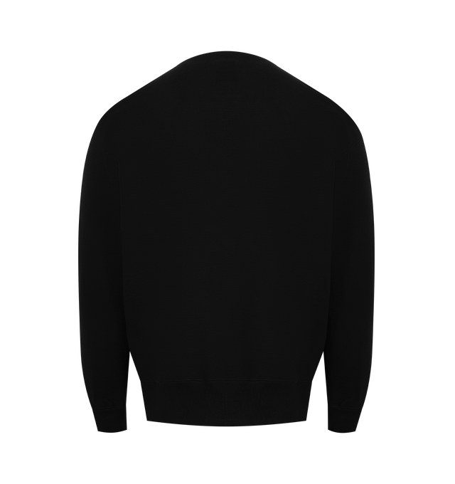 Image 2 of 2 - BLACK - AURALEE Smooth Soft Sweatshirt featuring cotton fleece, rib-knit crewneck, hem, and cuffs and dropped shoulders. 100% cotton. Made in Japan.