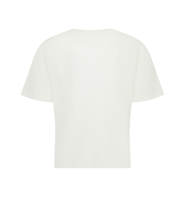 Image 2 of 2 - WHITE - Radh Women's The Laurent T-Shirt is crafted from lightweight organic cotton and features a classic crewneck silhouette with a soft, fluid hand feel. Cut for an easy, understated fit, this designer essential is refined in proportion for everyday versatility and finished with discreet Radh emblem embroidery at the sleeve. Main Material: Organic Cotton.