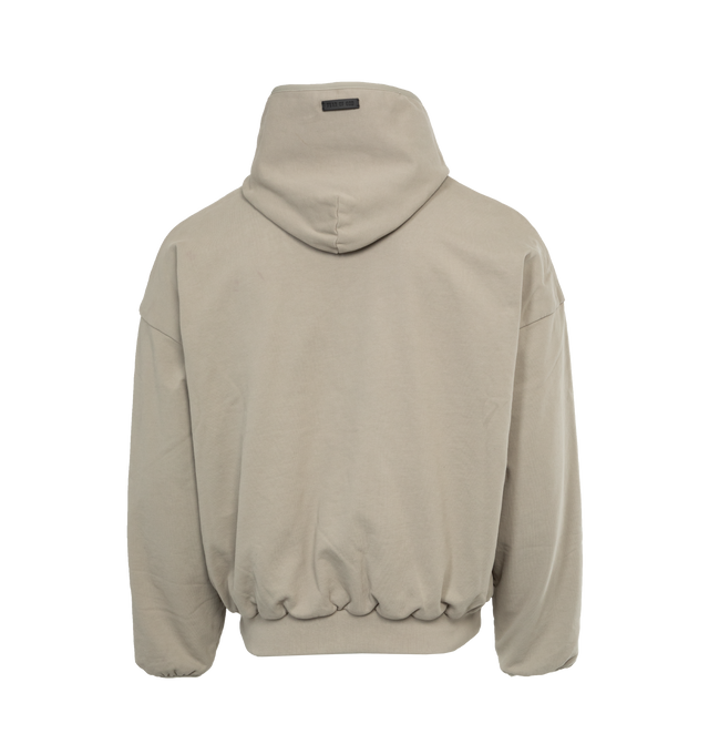 Image 2 of 3 - GREY - FEAR OF GOD Bound Hoodie featuring front kangaroo pocket, attached hood and ribbed cuffs and hem. 100% cotton. 