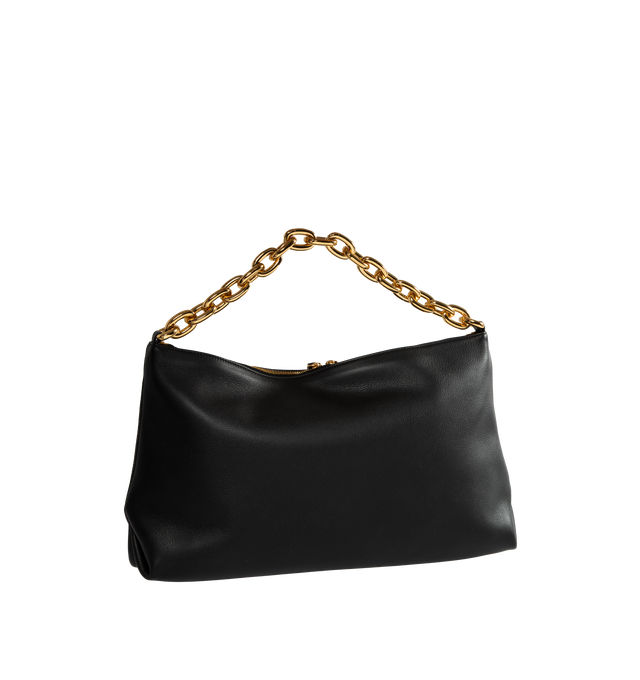 Image 2 of 3 - BLACK - KHAITE Clara Shoulder Bag featuring pebbled leather, chain-link strap, dual-zippered top and internal slip pocket. 16 x 4 x 10.5 inches. Handle drop: 7 inches. 100% calfskin. Made in Italy.  