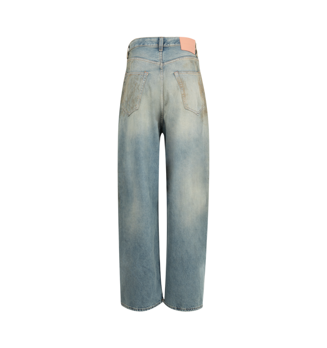 Image 2 of 3 - BLUE - ACNE STUDIOS Penicillin Jean featuring loose fit jeans, low waist, super baggy leg, long length, 5-pocket construction and button fly. 100% cotton.