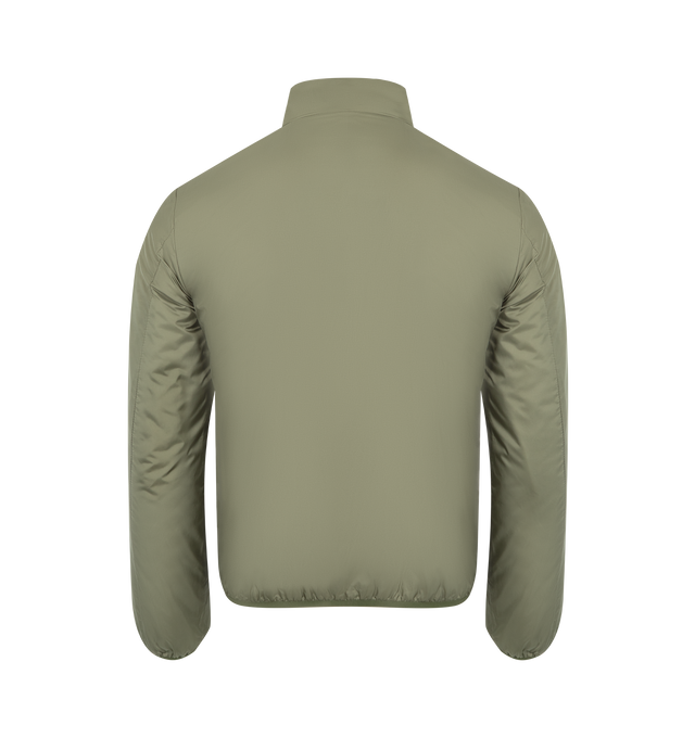 Image 2 of 3 - GREEN - ASPESI Jil Con Jacket featuring a band collar, a front zip fastening, long sleeves, a chest pocket, front zipped pockets and a straight hem. 100% polyamide.