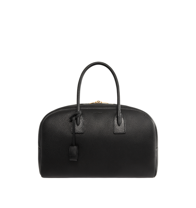 Image 1 of 3 - BLACK - SAINT LAURENT Sac De Jour Boston Bag in grained leather featuring elongated straps, cotton and linen lining, bronze-tone hardware, zip closure and two zip pockets. 16.1" x 9.8" x 7.58.9". Handle drop: 7.1". Calfksin. Made in Italy.