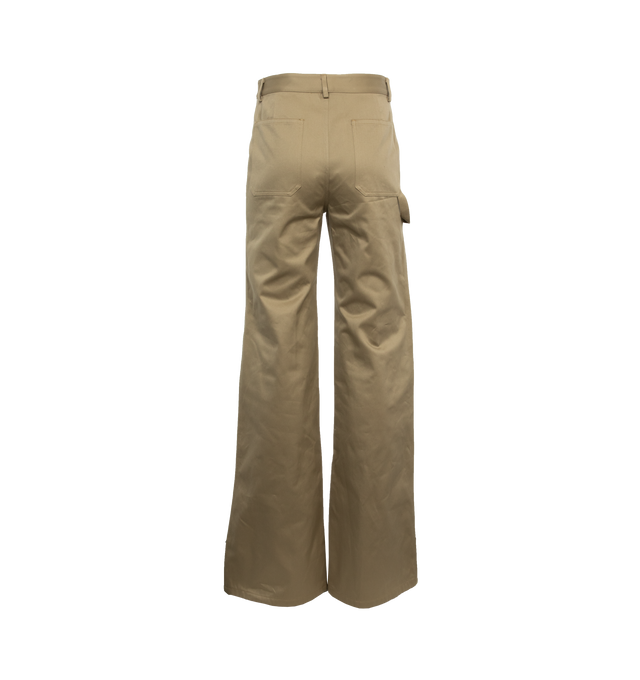 Image 2 of 4 - NEUTRAL - NILI LOTAN QUENTIN PANT featuring super high-rise, straight leg pant, front patch pockets, carpenter tabs, back patch pockets, hammer loop, centerfront zip and button closure. 100% cotton.  