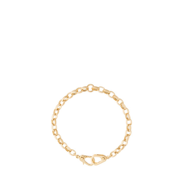 Image 1 of 1 - GOLD - Foundrae Sister Hook Heavy Belcher Bracelet composed of a heavy belcher chain and anchored to the chain are sister hooks that fit perfectly intertwined with each other. The name Sister Hook describes a pair of hooks fitted together so that one hook makes the other hook more secure. Can be worn alone or with an added pendant. Crafted in 18-karat gold. Hirshleifers offers a range of pieces from this collection in-store. For personal consultation and detailed information about jewelry, pl
