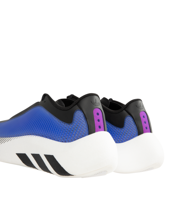 Image 3 of 5 - BLUE - Adidas Mens Hyperboost Euphoria Running Shoes are crafted from Primeweave woven textile. Features a regular fit, lace-up closure with adjustable lacing, Hyperboost Pro cushioning, textile sockliner, and LIGHTTRAXION outsole. Upper: Primeweave Woven Textile; Sockliner: Textile; Outsole: LIGHTTRAXION. Made in Vietnam.