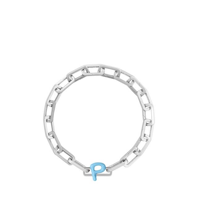 Image 7 of 8 - BLUE - Poubel by The Gstaad Guy "P" charm from the Alphabet Collection. All charms are made of .925 sterling silver, and are hand-painted using non-toxic lead-free enamel.Links sold separately. Hirshleifers offers a range of initial pieces from this collection in-store. For personal consultation and detailed information about jewelry, please contact our dedicated stylist team at personalshopping@hirshleifers.com