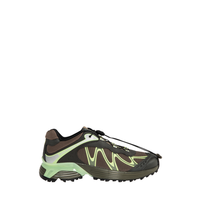 Image 1 of 5 - BROWN - SALOMON XT-Whisper Sneaker featuring textile and synthetic upper, quickLACE system, rubber outsole, agileChassis System, OrthoLite diecut sockliner and Mud contaGRIP.