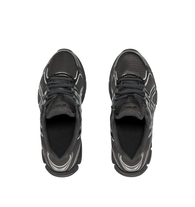 Image 5 of 5 - BLACK - Asics Men's GEL-STRATUS MC Sneakers feature an air mesh upper with synthetic leather overlays for breathable comfort, durability, and a technical-inspired look. Drawing from the brand's 2010s running heritage, these lifestyle sneakers combine rearfoot GEL technology with a cushioned midsole for enhanced shock absorption and everyday comfort. Main Material: Synthetic Leather and Mesh. Sole: Rubber.
