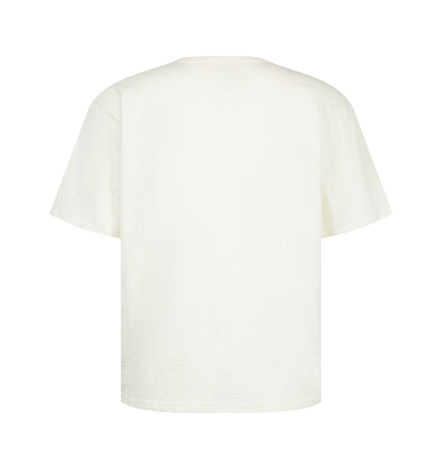 Image 2 of 2 - WHITE - Rhude Men's Paris Cycle Center Slub T-Shirt is crafted from lightweight cotton and features a slub-textured finish, a classic crew neckline, short sleeves, and a bold Paris Cycle Center graphic print at the front. Designed in a slightly loose, regular-fit silhouette, this everyday essential is finished with a straight hem for versatile wear. Main Material: 100% Cotton.