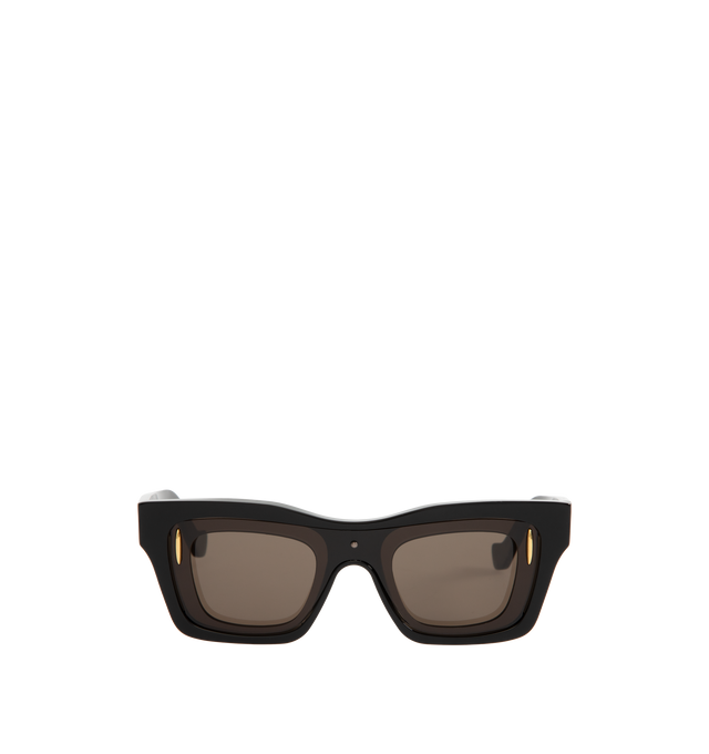 Image 1 of 3 - BLACK - Loewe Cinema Double Layer rectangle-shaped sunglasses in an acetate double frame construction featuring universal fit, UVA/UVB protection and metal LOEWE logo. Made in Italy.