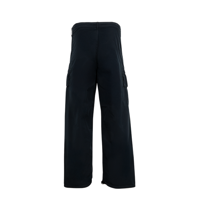 Image 2 of 4 - NAVY - C.P. Company Flatt Nylon Loose Utility Cargo Pants featuring three-pocket styling, zip-fly, cargo pocket at outseam, acetate lens at outseam, tucks at knees and logo patch at back pocket. 100% polyamide.