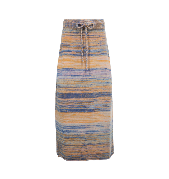 Image 1 of 3 - MULTI - THE ELDER STATESMAN Cosmic Maxi Skirt featuring drawstring waistband, back slit and maxi length. 100% cashmere.  