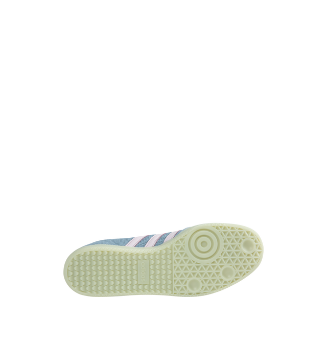 Image 4 of 5 - BLUE - ADIDAS Samba OG Shoes featuring regular fit, lace closure, mesh-like leather upper, leather and textile lining and rubber outsole.