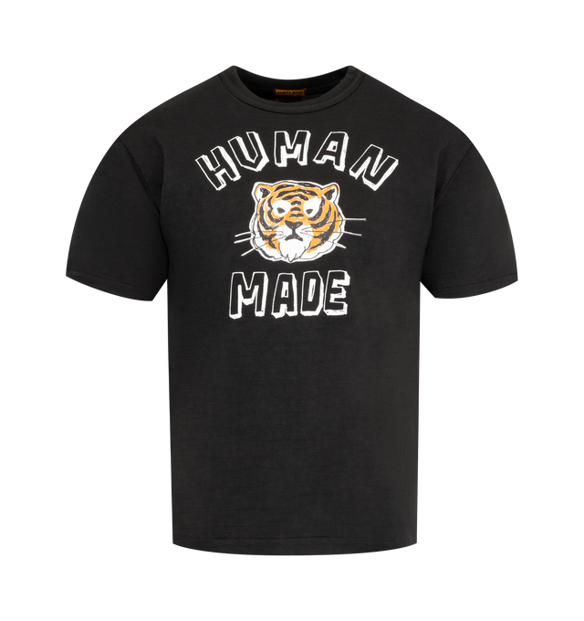 Image 1 of 2 - BLACK - HUMAN MADE Graphic T-Shirt featuring short sleeves, regular fit, ribbed crewneck and graphic print on the chest. 100% cotton.