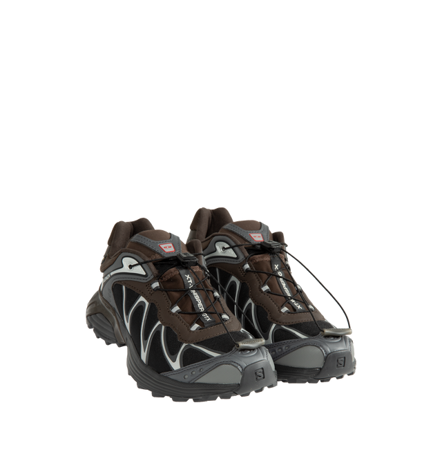 Image 2 of 5 - BROWN - Salomon Unisex XT-Whisper GORE-TEX Sneakers reimagine a trail-inspired icon with a modern performance-driven design. Crafted with a waterproof and breathable GORE-TEX membrane, this versatile style is engineered for all-weather wear while maintaining lightweight comfort and protection.Main Material: Synthetic and Textile Upper. Membrane: GORE-TEX Waterproof Protection. Closure: Quicklace System. Outsole: Contagrip Rubber.*Unisex style in men's sizing.