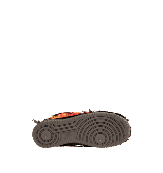 Image 5 of 6 - MULTI - NIKE Air Force 1 '07 Sneaker featuring leaves applied as an outer layer that is intended to be tearaway in certain places over time, slowly uncovering the golden-brown hairy suede base color underneath in the design that suggests fallen leaves on the forest floor being absorbed back into the soil.