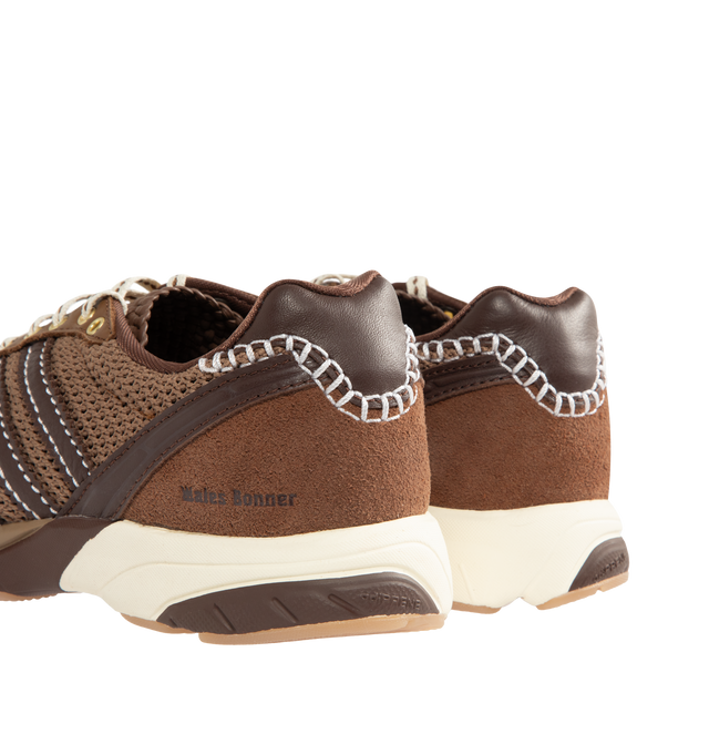 Image 3 of 5 - BROWN - ADIDAS x Wales Bonner Adizero Adios Mesh Sneaker featuring regular fit, leather and textile upper, textile sockliner and rubber outsole. Made in Vietnam.