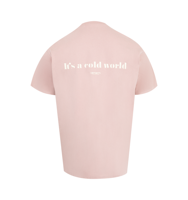 Image 2 of 2 - PINK - CARHARTT Cold War Tee featuring loose fit, short sleeves, crew neck and graphic at chest. 100% organic cotton.