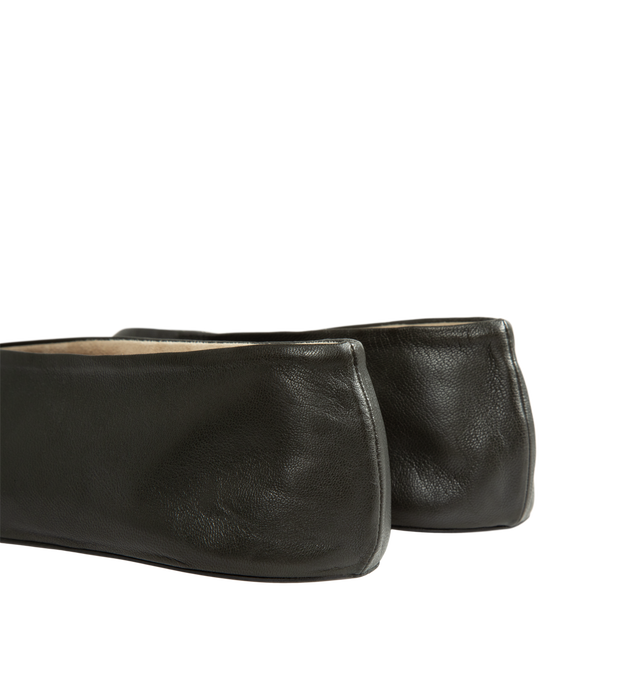 Image 3 of 4 - GREY - The Row Women's Stella Slipper slip-on shoe is crafted in a smooth nappa leather with oval toe, center front seam, and flexible rubber-coated sole. 100% Lambskin Leather with rubber sole. Made in Italy.