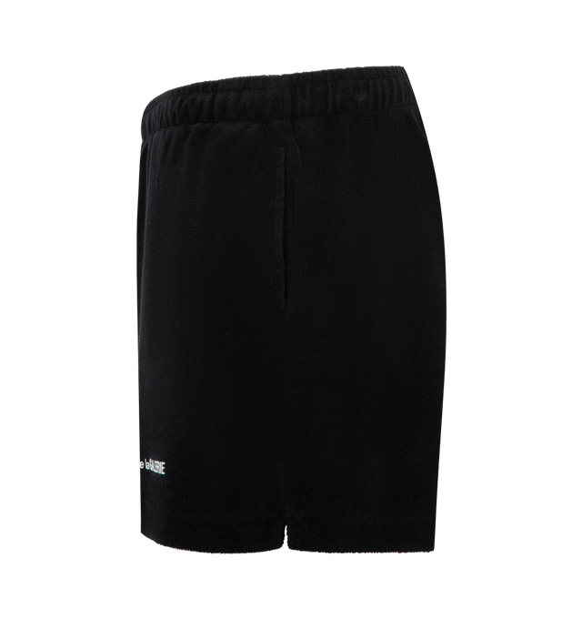 Image 3 of 3 - BLACK - GALLERY DEPT. French Zuma Shorts featuring above-the-knee athletic cut, textured fabric, drawstring waistband, FRENCH logotype on the front, side pockets and a single back pocket. 100% cotton. Made in Portugal.