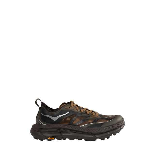 Image 1 of 5 - GREEN - HOKA U Mafate Speed 4 Lite Sneaker featuring ripstop and rubber upper with vibram sole, lace-up front, flat tongue design and padded collar.