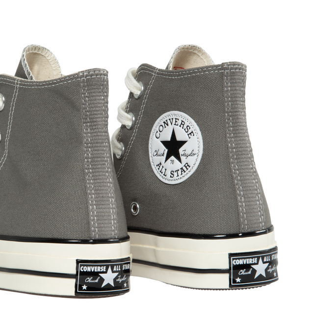 Image 3 of 5 - GREY - CONVERSE Chuck 70 Hi featuring durable canvas upper, OrthoLite cushioning, egret midsole, ornate stitching, rubber sidewall, Iconic Chuck Taylor ankle patch and vintage All Star license plate.  
