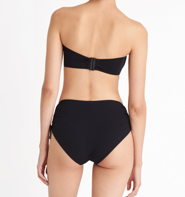 Image 4 of 5 - BLACK - ERES Ever High-Waisted Bikini Briefs featuring high-waisted bikini briefs, adjustable spaghetti link on each side with branded tips and side shirring. 84% Polyamid, 16% Spandex. Made in Morocco. 