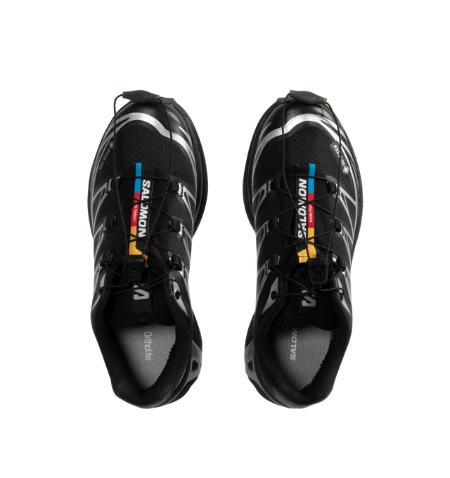 Image 5 of 5 - BLACK - Salomon Sportstyle XT-6 GORE-TEX rubber-trimmed mesh sneakers featuring the brand's signature Agile Chassis system and Mud Contagrip soles. Made from GORE-TEX, for resiliance, an innovative ePE membrane, PFC-free, and anti-debris mesh construction, as well as durable cushioning and stability. Unisex style in men's sizing.