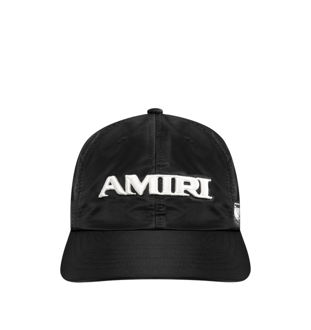 Image 1 of 3 - BLACK - AMIRI Sport Cap featuring curved visor, logo embroidery and adjustable strap. 100% nylon. Made in USA.