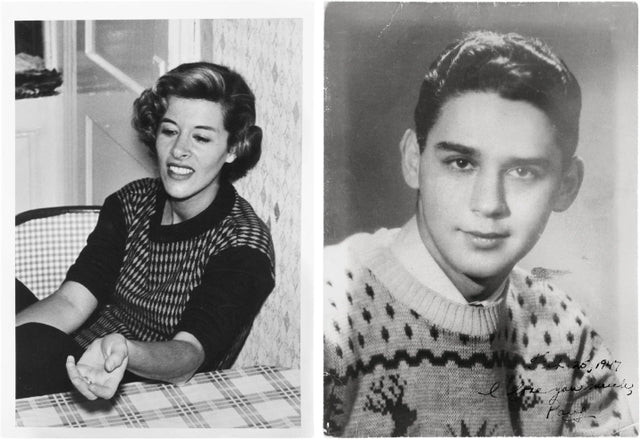Black and white Hirshleifer family photos - a woman sitting at a table, a man's portait