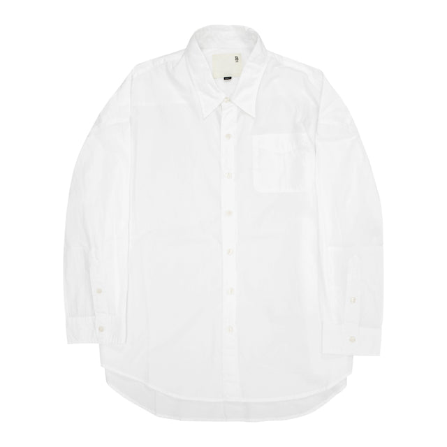 Image 1 of 2 - WHITE - R13 crisp oxford shirt featuring a oversized silhouette. Point collar. Long drop shoulder sleeves. 100% Cotton.
