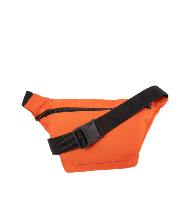 Image 2 of 3 - ORANGE - MONCLER Durance Belt Bag has a zipper closure, adjustable belt with buckle closure, two exterior zip pockets, and signature logo patch. Water-resistant. Leather trim. 100% nylon.  